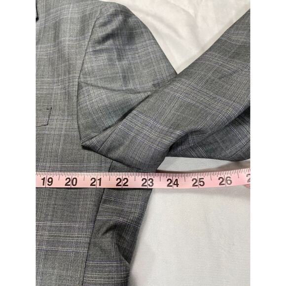 NWT Giorgio Armani Le Collezioni Gray Purple Plaid Wool Sport Coat Blazer - Picture 9 of 10